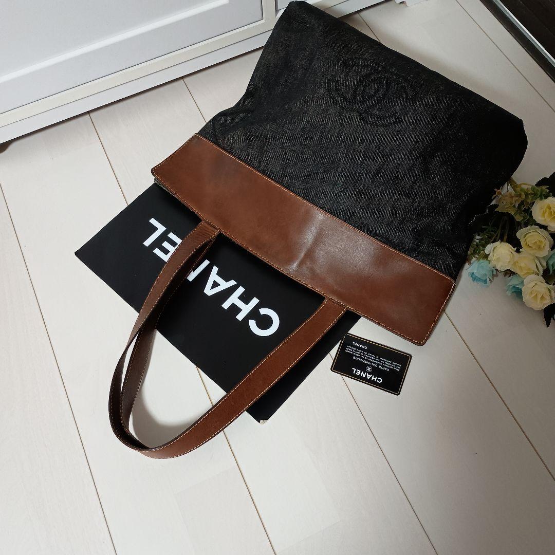 シャネルデニムココマークトートバッグ