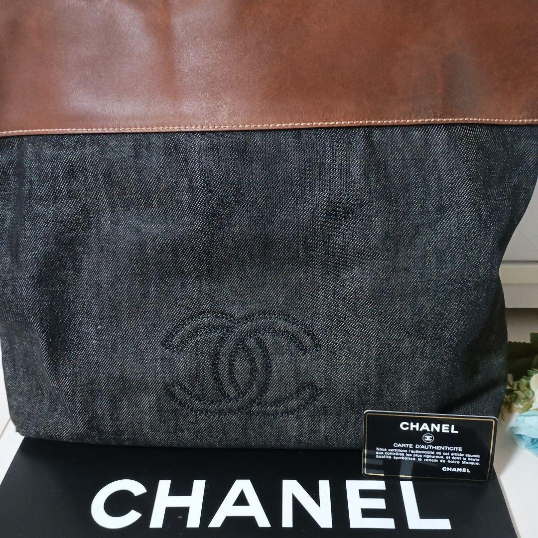 シャネルデニムココマークトートバッグ