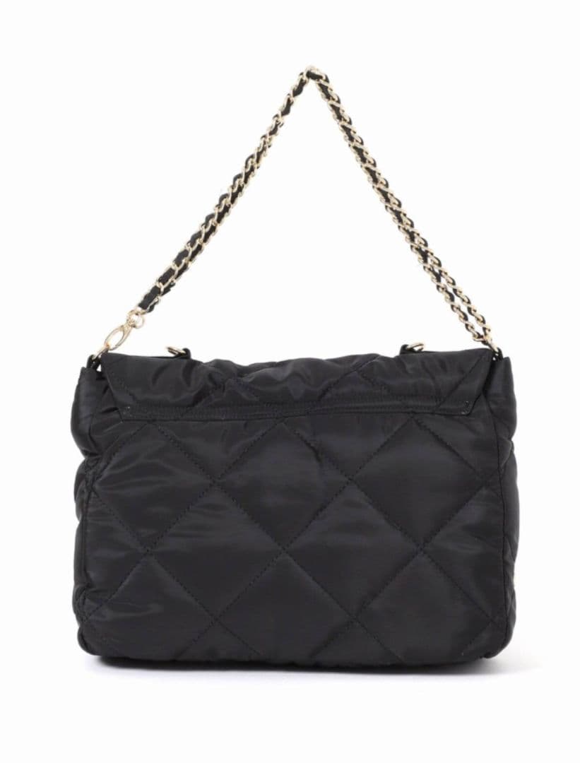 SLOBE IENA別注 OUTDOOR キルティング黒ナイロンショルダーバッグ