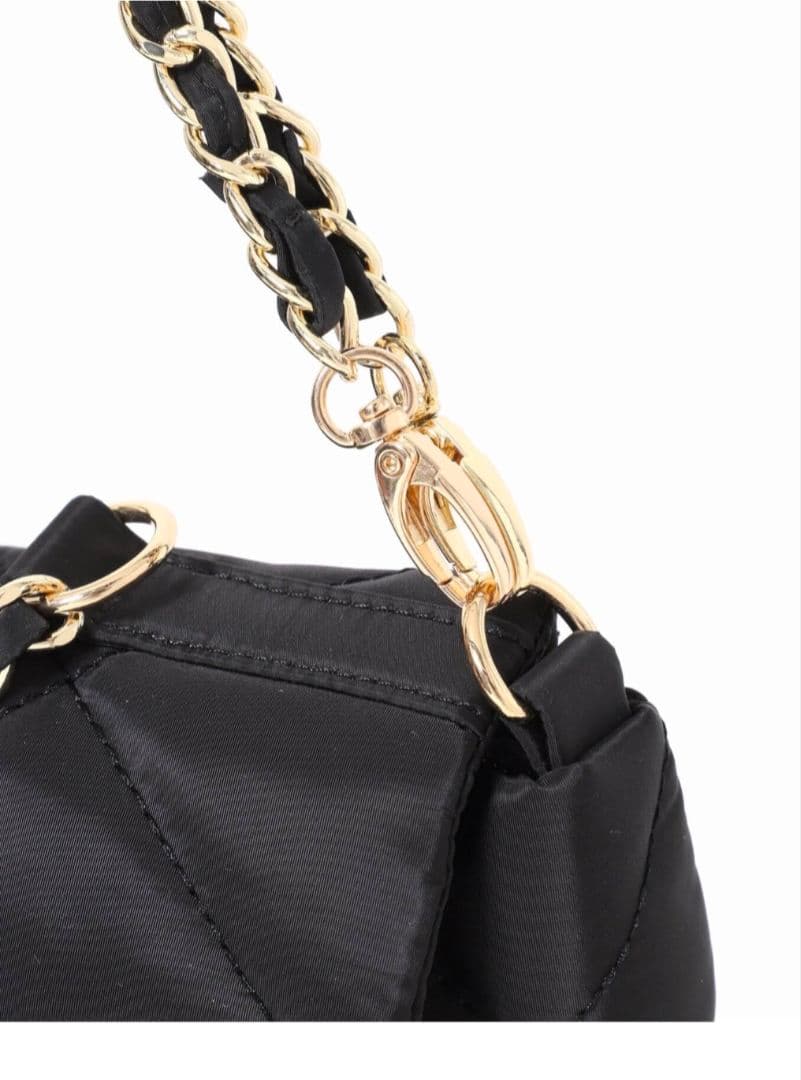 SLOBE IENA別注 OUTDOOR キルティング黒ナイロンショルダーバッグ