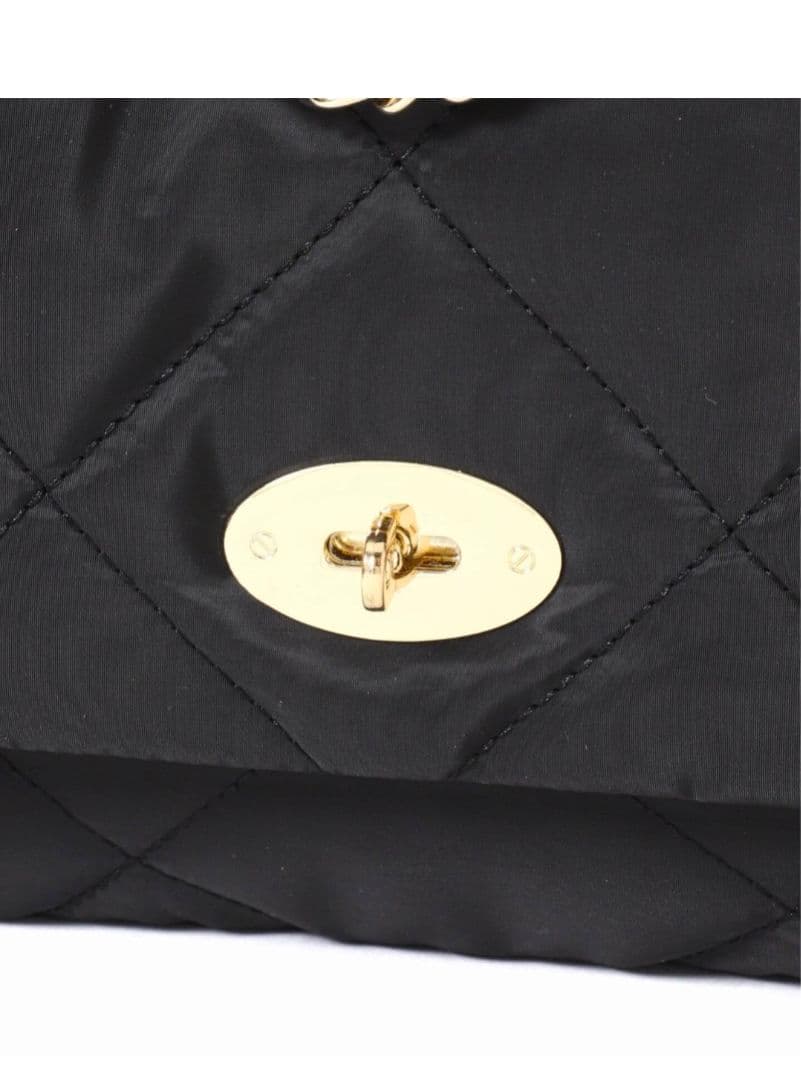 SLOBE IENA別注 OUTDOOR キルティング黒ナイロンショルダーバッグ