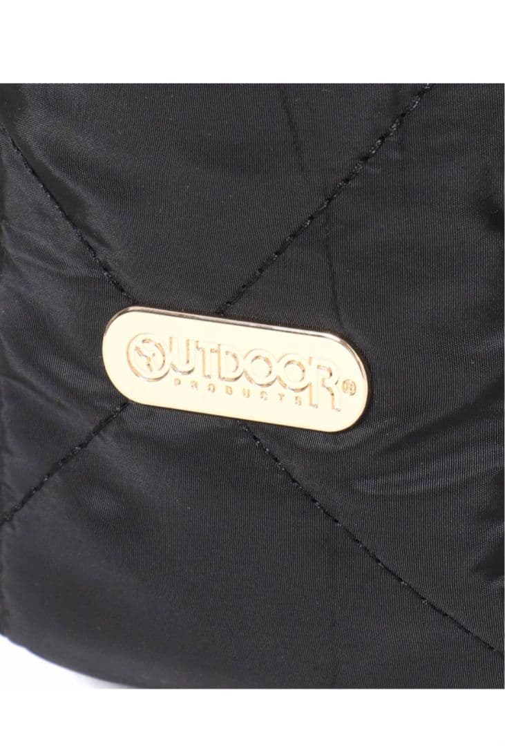 SLOBE IENA別注 OUTDOOR キルティング黒ナイロンショルダーバッグ