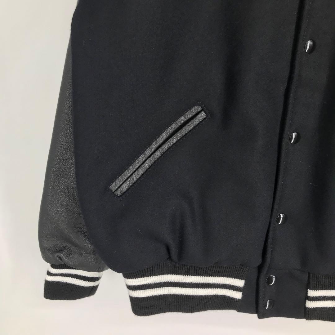 GAME SPORTS WEAR スタジャン ブラック S 牛革　アメリカ製