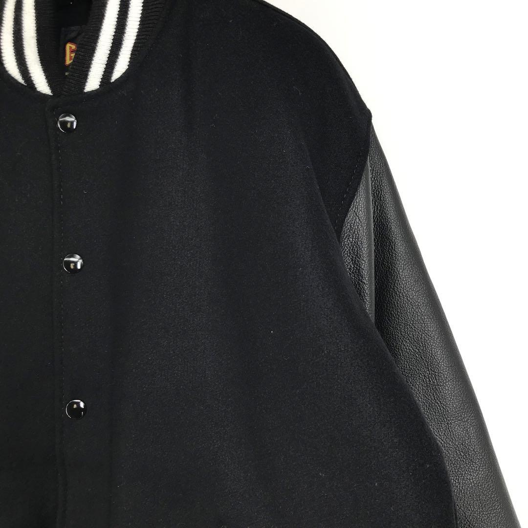 GAME SPORTS WEAR スタジャン ブラック S 牛革　アメリカ製