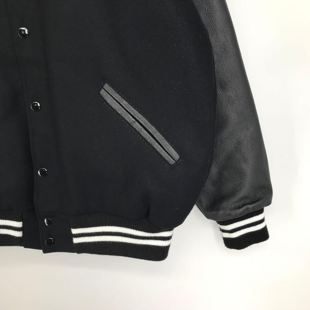 GAME SPORTS WEAR スタジャン ブラック S 牛革　アメリカ製