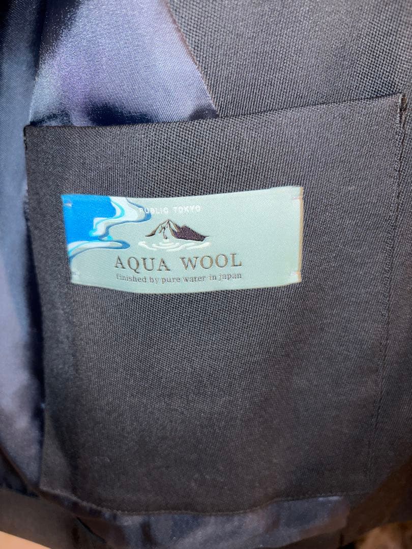 【AQUA WOOL】PUBLIC TOKYO ダブルジャケットネイビー