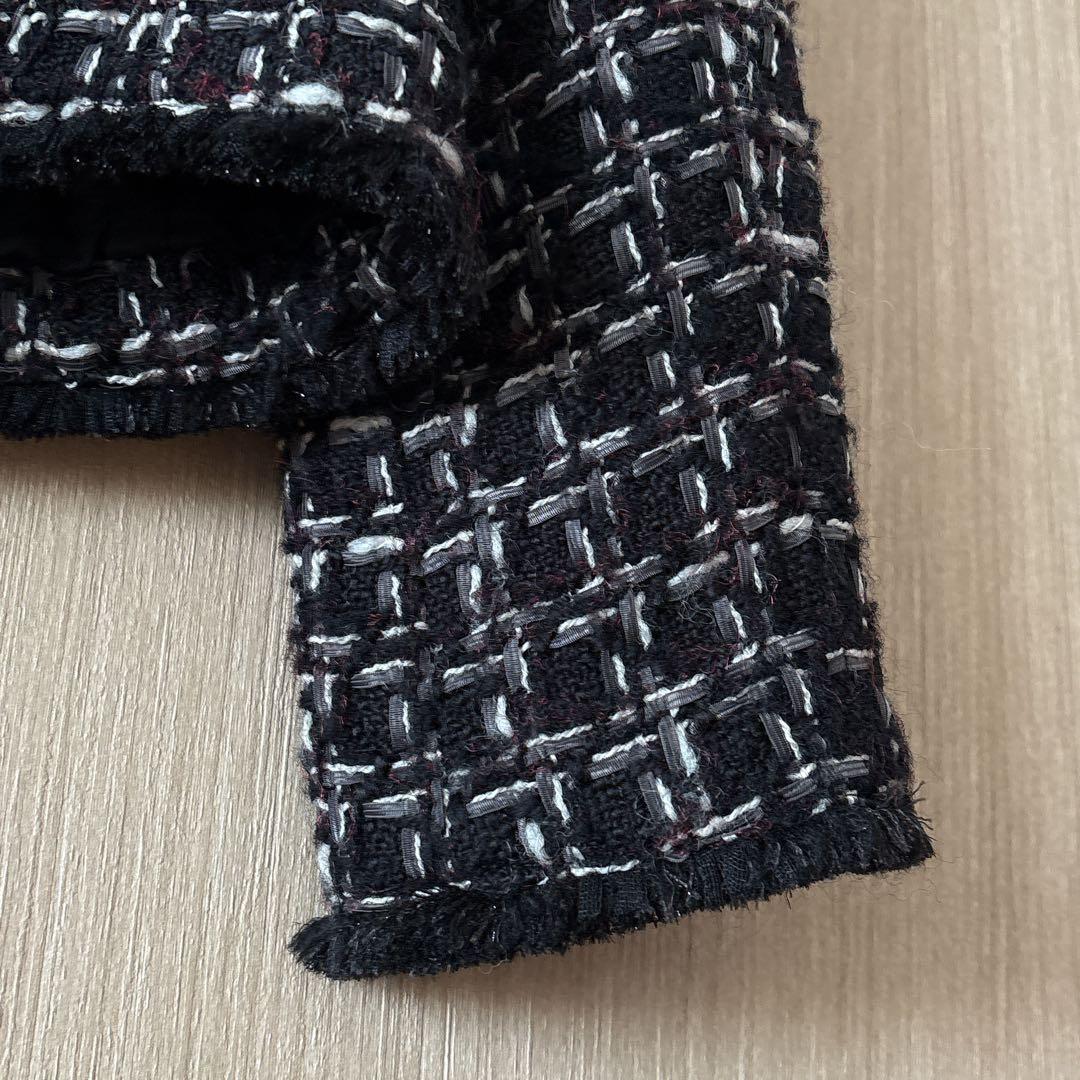 【1147】アナイ　テープツイードテーラードジャケット　黒　38