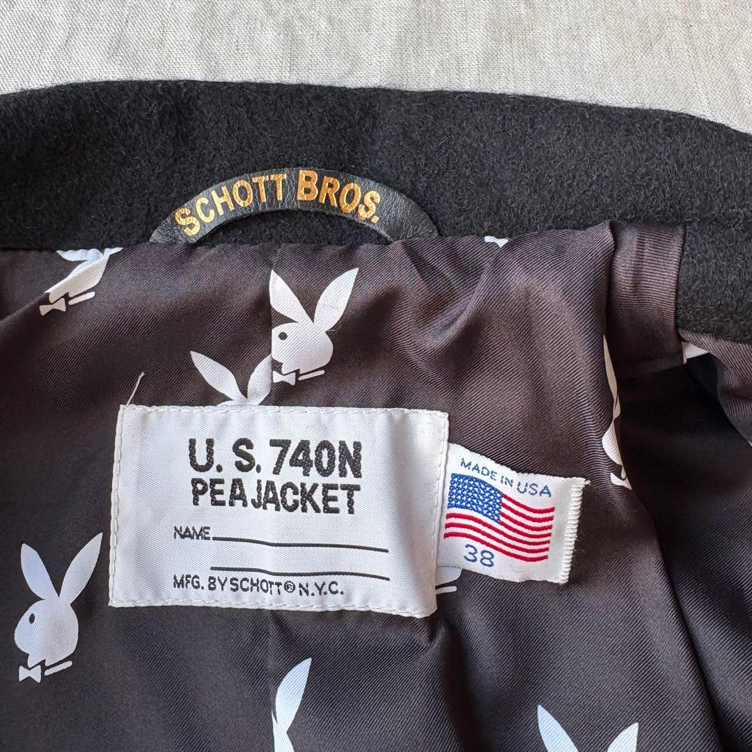 未使用品 USA製 ショット Schott プレイボーイ 740N Pコート