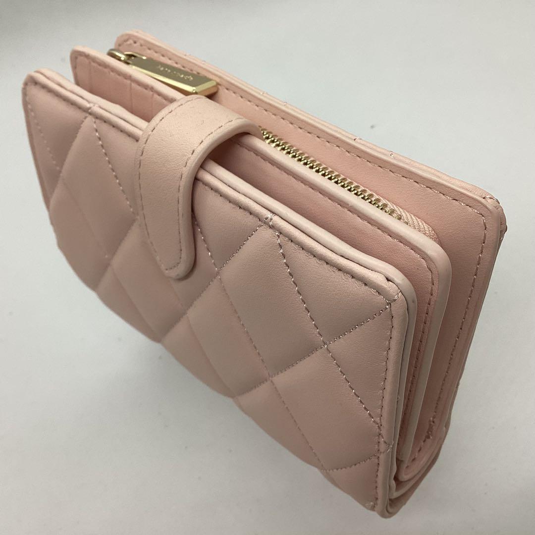 kate spade ピンク キルト加工　二つ折り財布