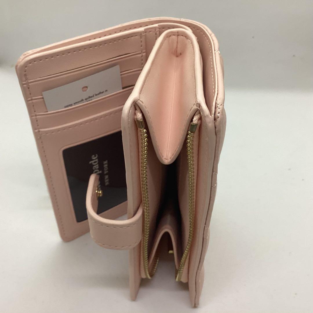 kate spade ピンク キルト加工　二つ折り財布
