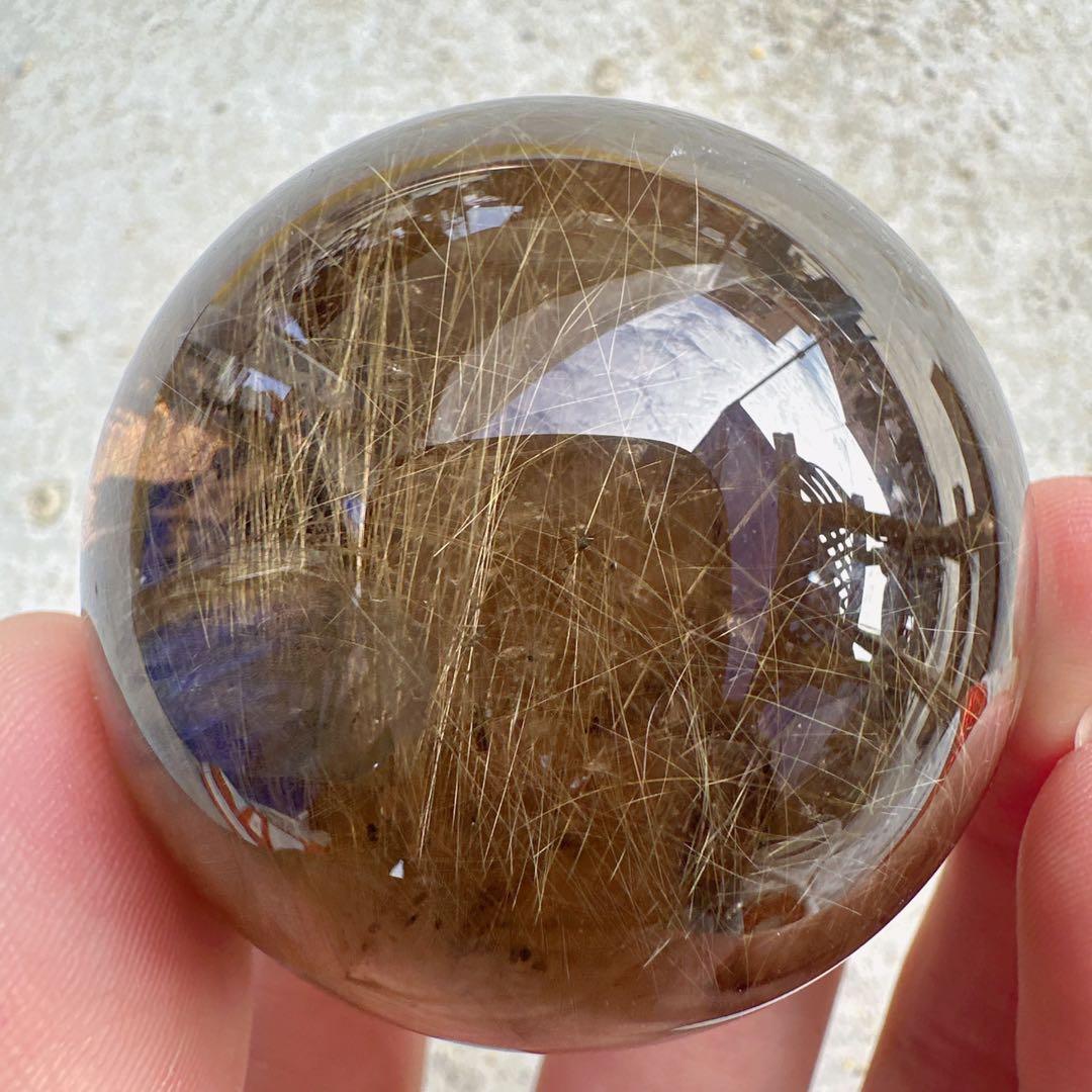 天然石ルチルクォーツのスフィア　ご購入前に在庫確認必要D.435