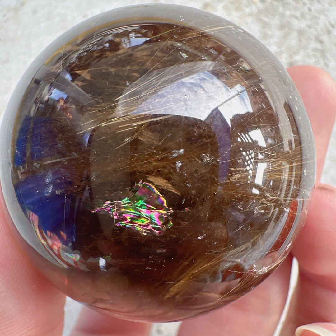 天然石ルチルクォーツのスフィア　ご購入前に在庫確認必要D.435