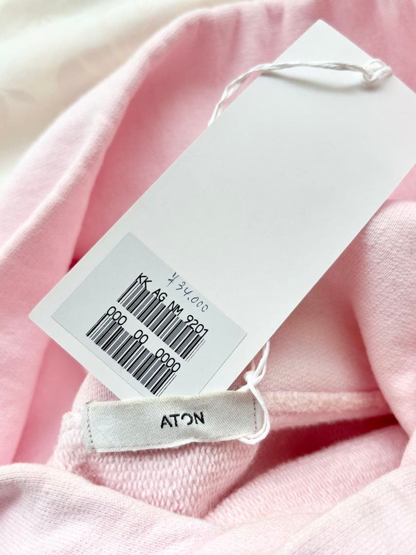 【訳アリ】エイトン ATON パーカー フーディー ユニセックス ピンク 完売