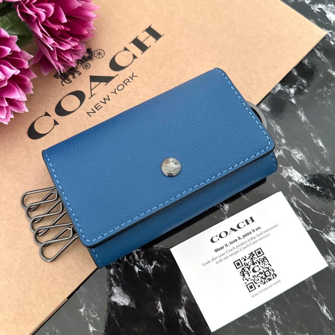 ❤︎ 新品 COACH コーチ キーケース ブルー メンズ レディース