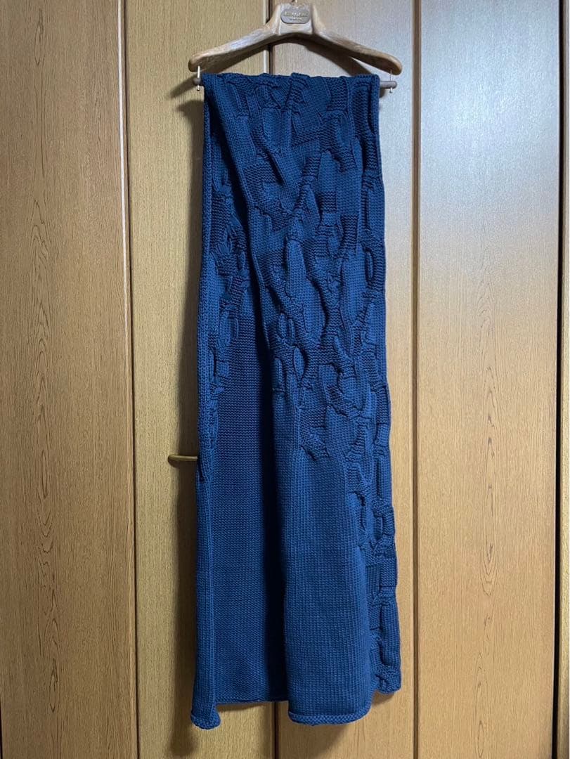 BALENCIAGA ネイビー ケーブルニットマフラー