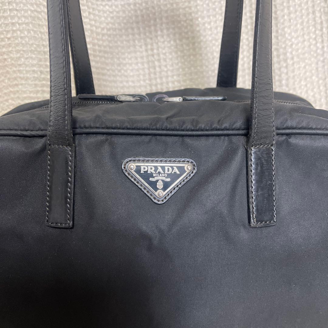 ◇ PRADA プラダ トートバッグ ナイロン×レザー ブラック ◇