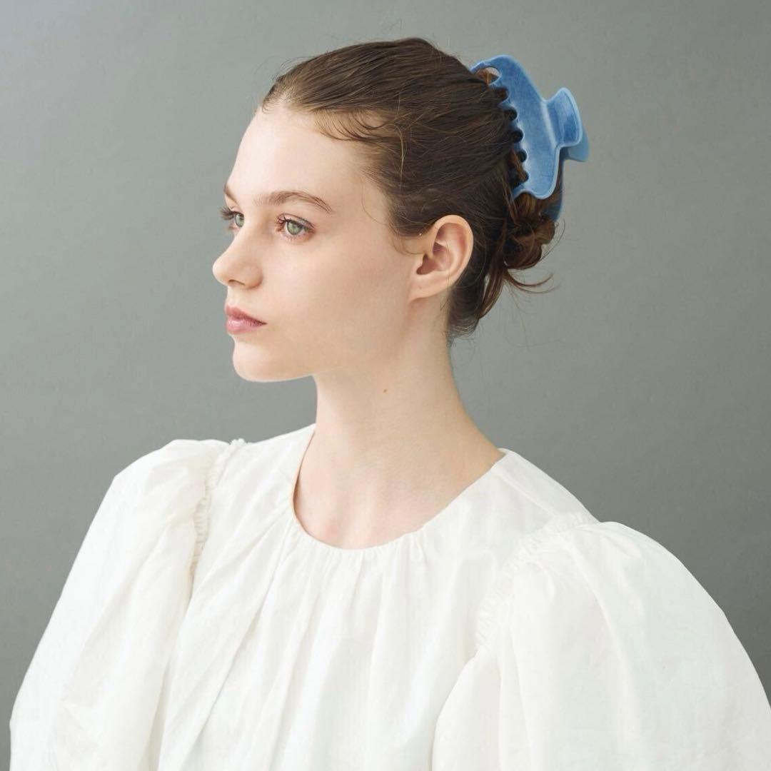 完売品 ALEXANDRE DE PARIS ブルーデニム バレッタ クリップ