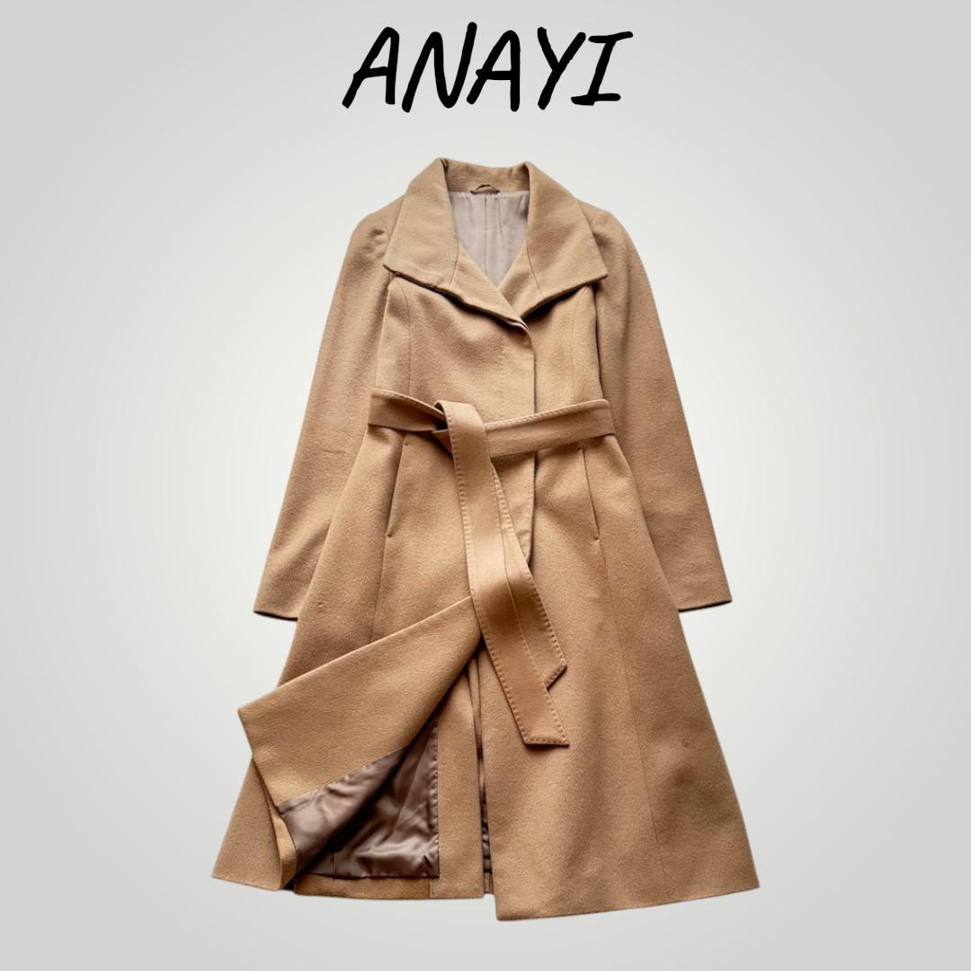 訳あり特価▫️アナイ カシミヤ100% ベルテッドーコート ベージュ　ロング　M