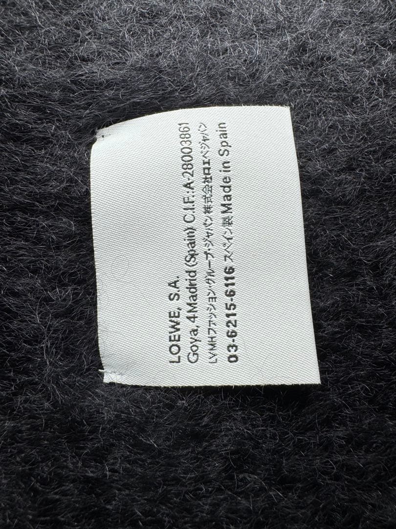 【送料無料】 LOEWEロエベ モヘヤ&ウール マフラー 黒