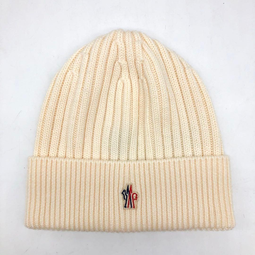 【未使用級】MONCLER GRENOBLE ニット帽 マグリア ロゴ ホワイト
