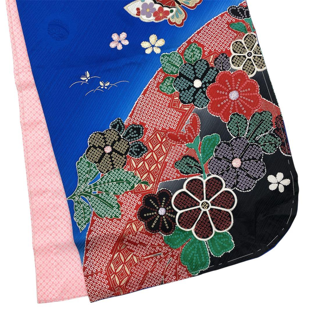 ◎mk-3457　七五三　女の子　着物・襦袢セット　金駒刺繍　　12-15