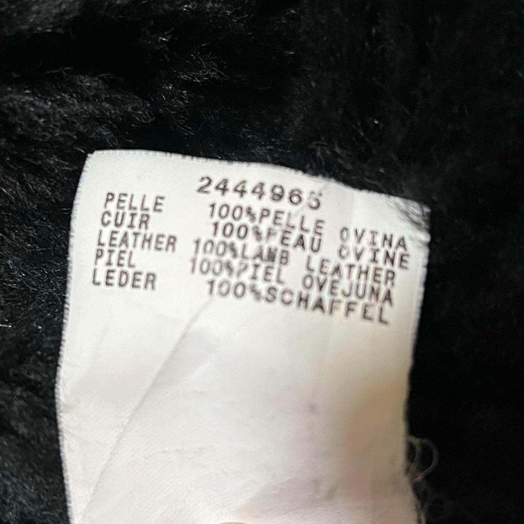 【希少】ペニーブラック 羊革 レザーコート リアルファー ロング丈 Lサイズ