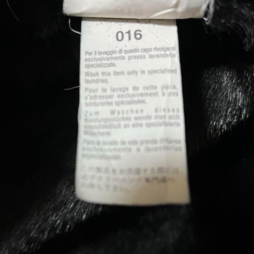 【希少】ペニーブラック 羊革 レザーコート リアルファー ロング丈 Lサイズ