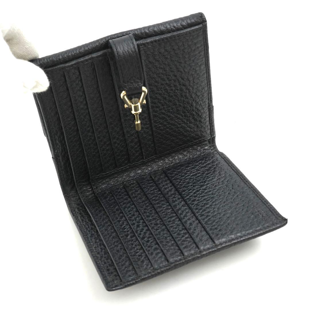 ✨未使用展示品✨　GUCCI ミニ財布　ジャッキー　ホースビット　二つ折り　黒色