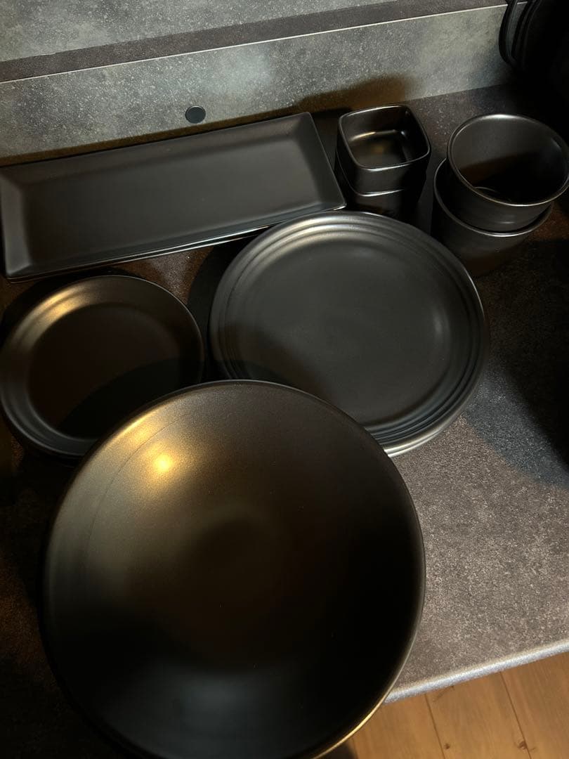 森修焼　ブラック　黒　取り皿　お皿　小鉢　豆皿