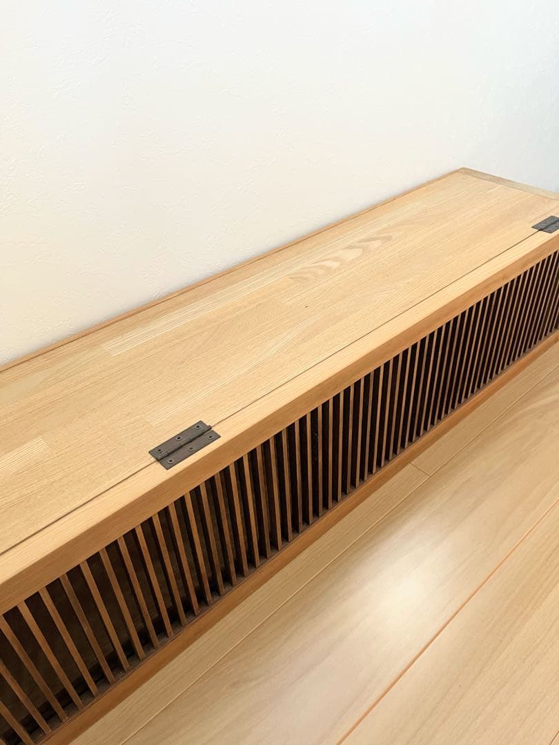 【無垢・木製ルーバー】吊り戸棚&置き棚　木製ガラリ