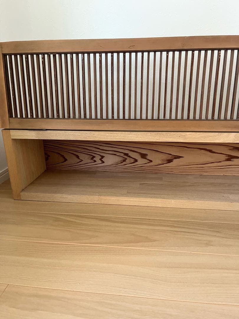 【無垢・木製ルーバー】吊り戸棚&置き棚　木製ガラリ