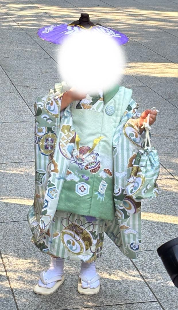 花うさぎ　３歳　男の子　七五三　着物フルセット