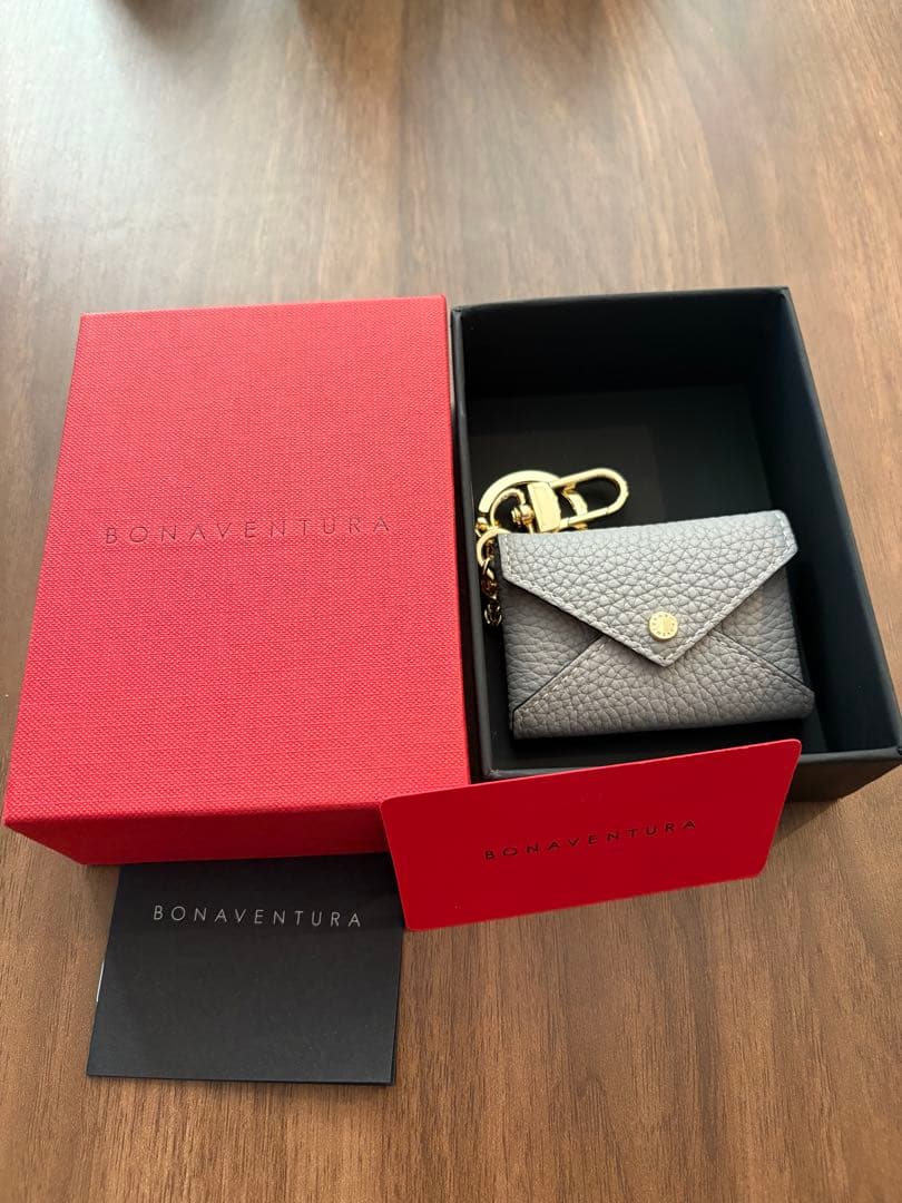 Bonaventura グレー レザー キーホルダー