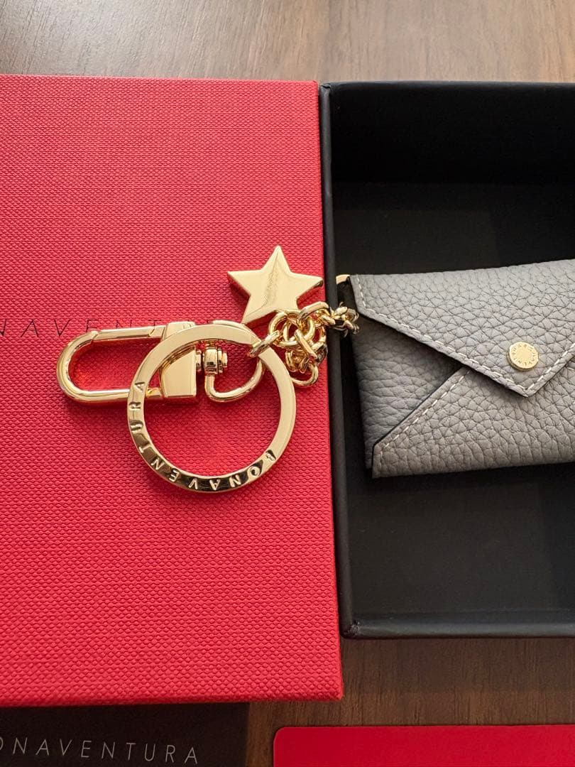 Bonaventura グレー レザー キーホルダー