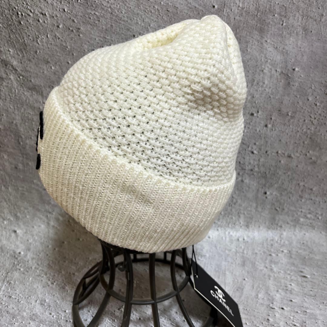 CCロゴ ニット帽 ホワイト