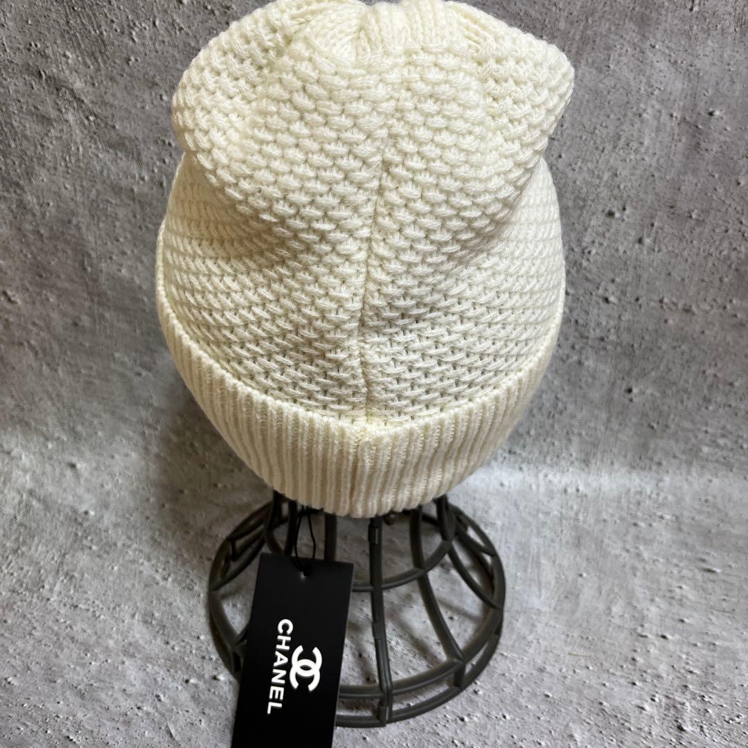 CCロゴ ニット帽 ホワイト