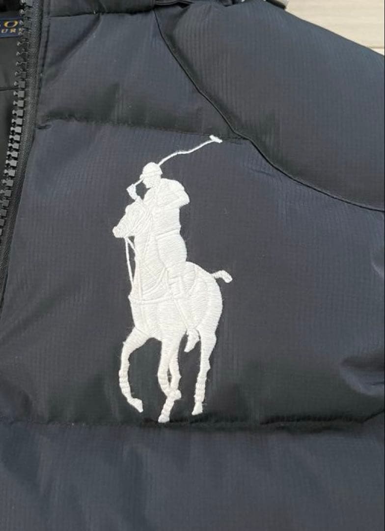 POLO RALPH LAUREN：ビッグポニー刺繍 ダウンベスト　黒