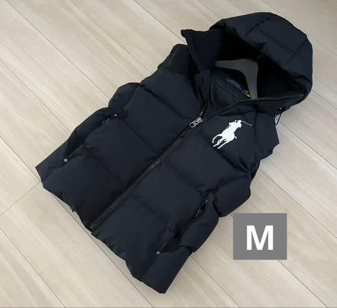 POLO RALPH LAUREN：ビッグポニー刺繍 ダウンベスト　黒