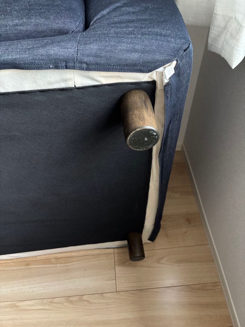 無印良品/ソファ本体・２シーター・フェザー・ポケットコイル/綿デニムカバー