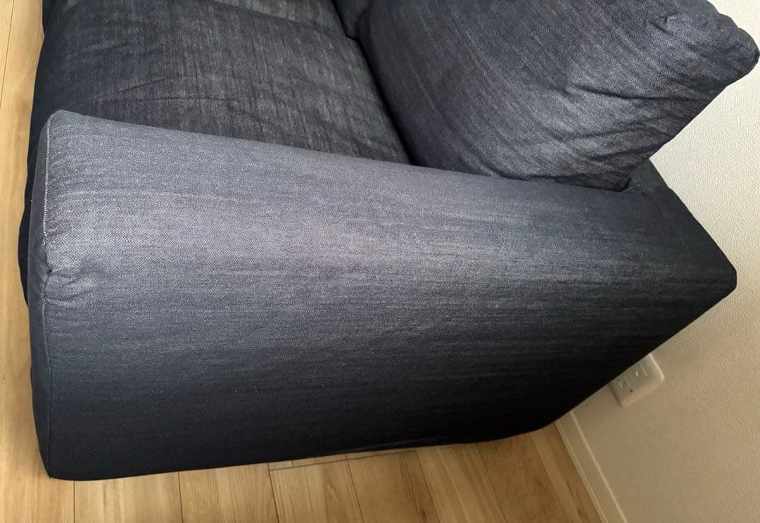 無印良品/ソファ本体・２シーター・フェザー・ポケットコイル/綿デニムカバー