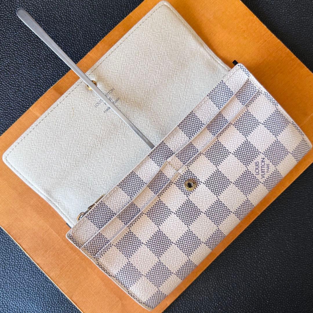 LOUIS VUITTON ダミエ アズール ポルトフォイユ サラ 長財布 美品