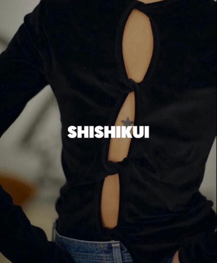 emiemii　SHISHIKUI シシクイ　ツイスト　ベロア　ブラック