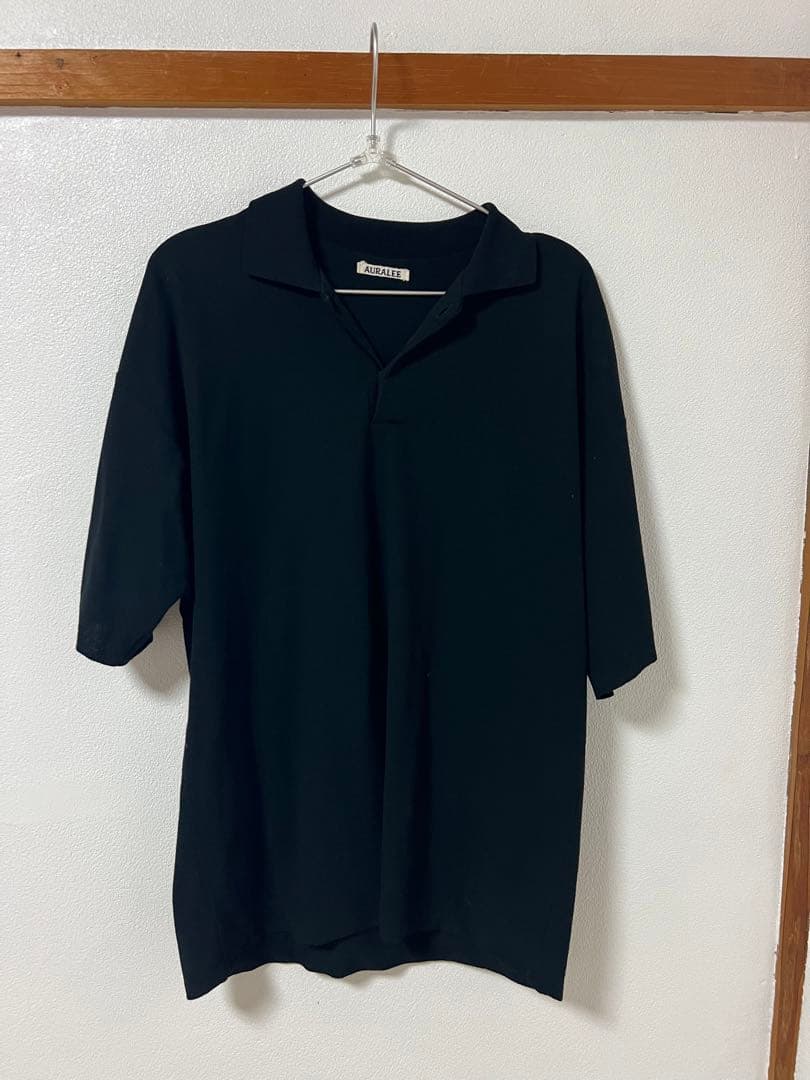 オーラリー　ポロシャツ　サイズ4 ブラック　黒