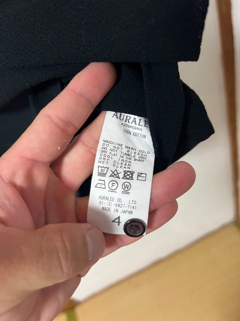オーラリー　ポロシャツ　サイズ4 ブラック　黒