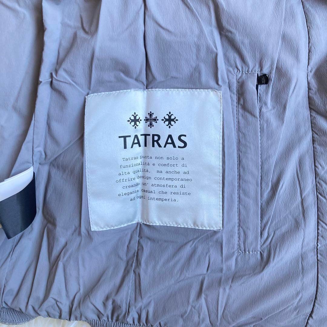 タトラス ダウンベスト ファー フード カシミヤ 金具ゴールド グレー