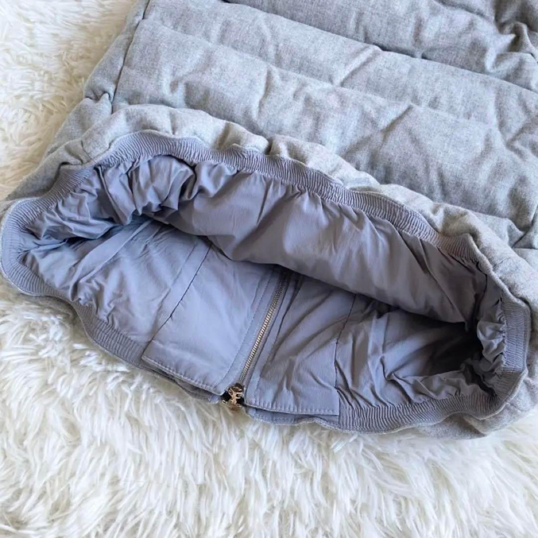 タトラス ダウンベスト ファー フード カシミヤ 金具ゴールド グレー