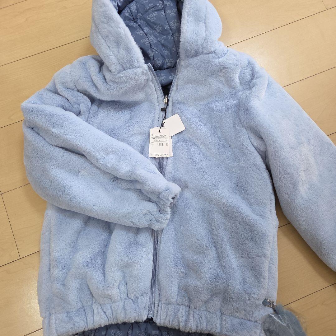 アナスイミニ　ネコファーブルーリバーシブル　ジャケット　ジャンパー160 XL