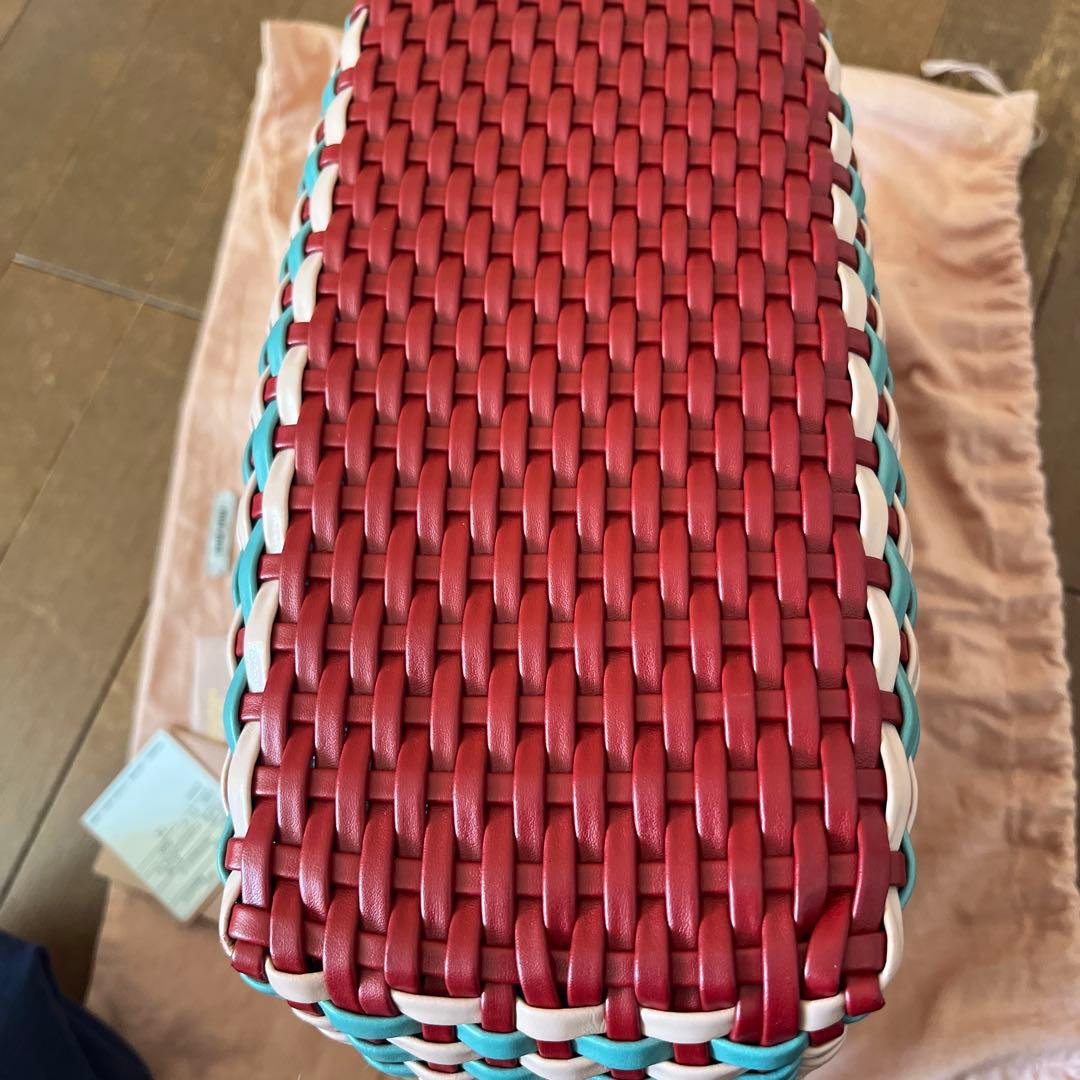 miu miu 2Way かごバッグ イントレッチオ 5BA007 レッド