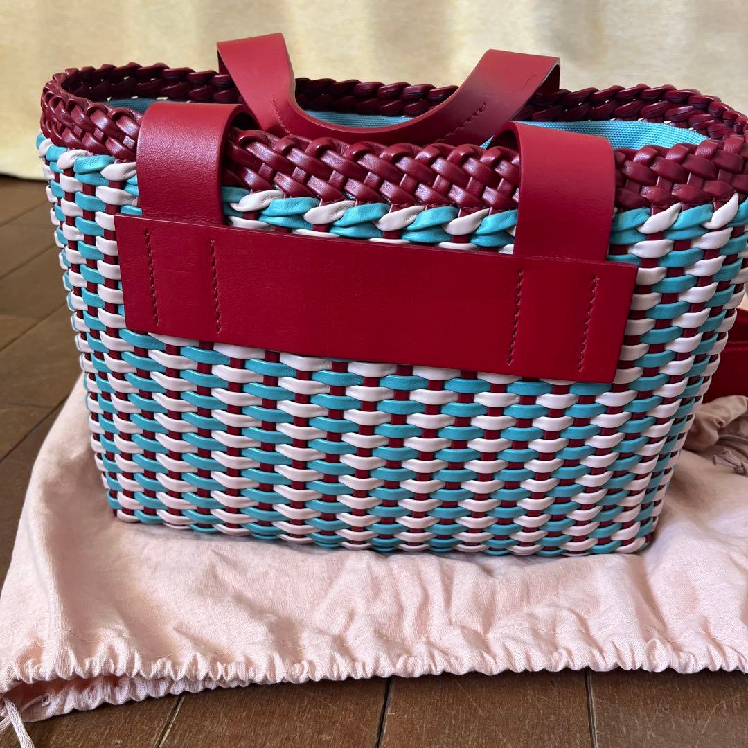 miu miu 2Way かごバッグ イントレッチオ 5BA007 レッド