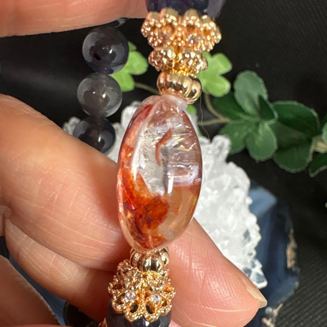 ＊蓮華様＊ライモナイトインクォーツ　アイオライト　ブレスレット